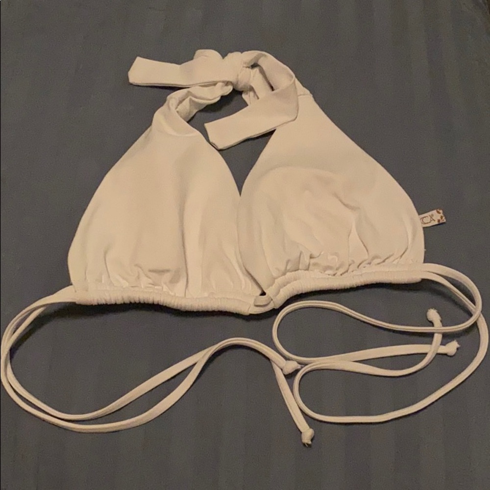NEW BECCA swim top White DD halter